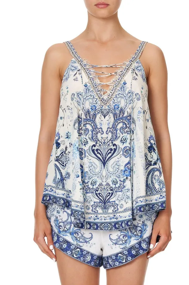 Women Tops Camilla Lace Up Eyelet Cami Talking About A Revolution