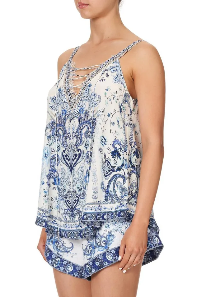 Women Tops Camilla Lace Up Eyelet Cami Talking About A Revolution