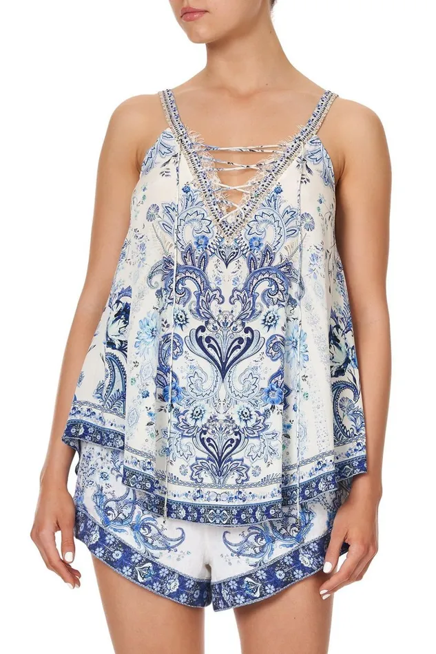 Women Tops Camilla Lace Up Eyelet Cami Talking About A Revolution