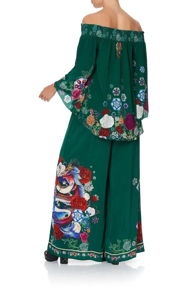 Women Tops Camilla Off Shoulder Shirred Blouse Emerald039s Orbit