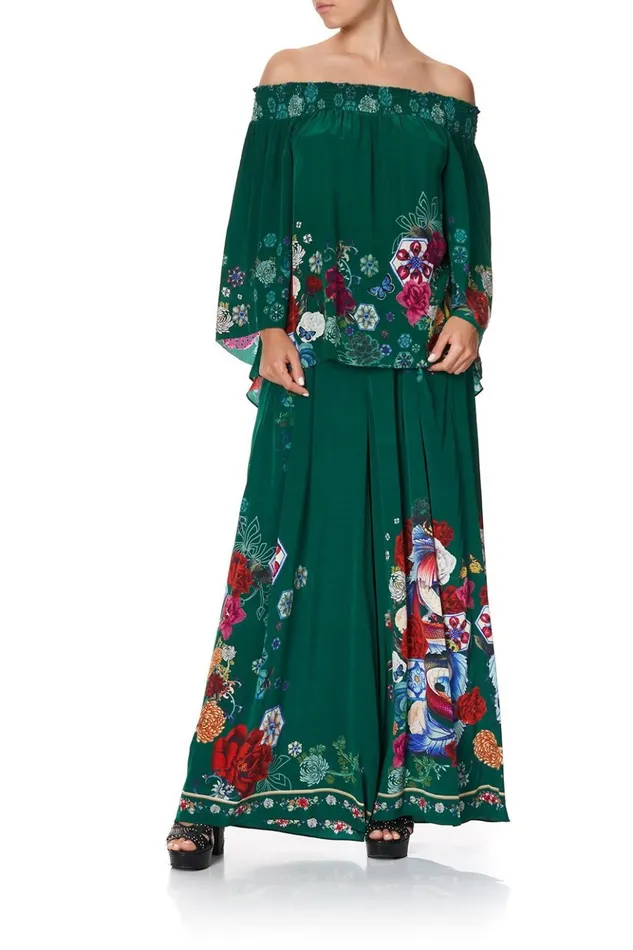 Women Tops Camilla Off Shoulder Shirred Blouse Emerald039s Orbit