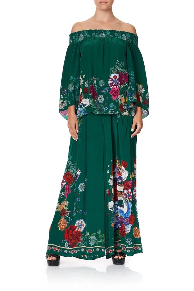 Women Tops Camilla Off Shoulder Shirred Blouse Emerald039s Orbit