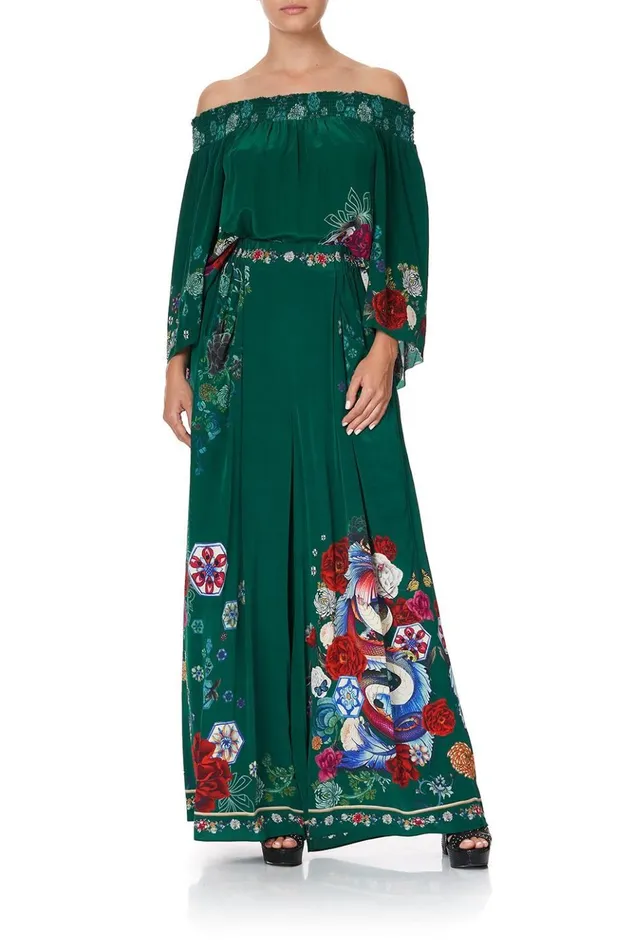 Women Tops Camilla Off Shoulder Shirred Blouse Emerald039s Orbit