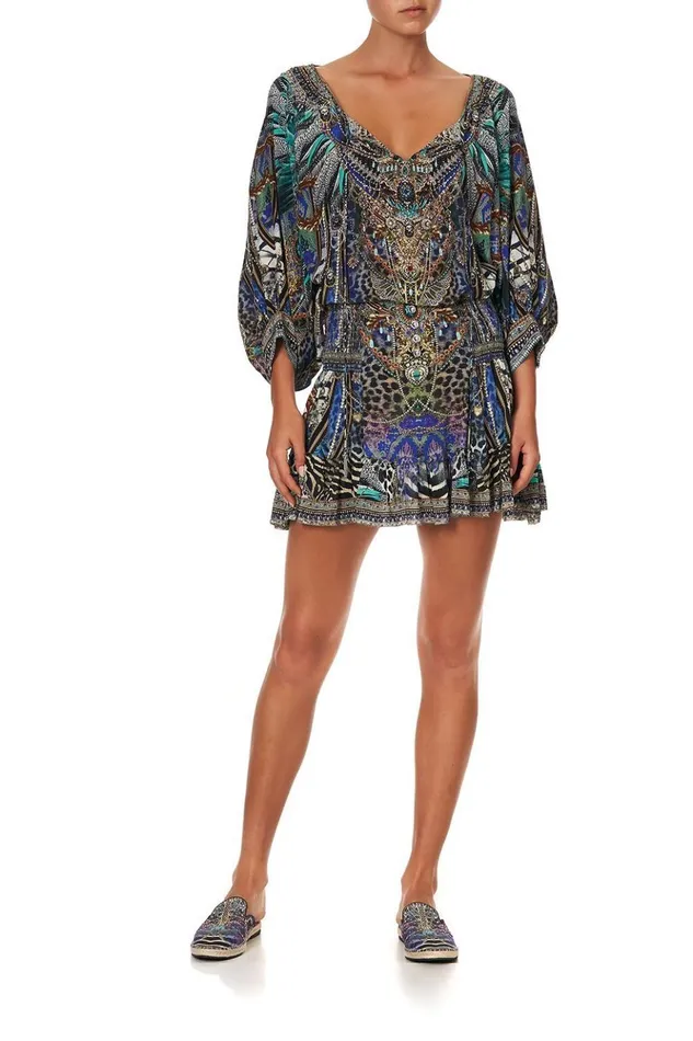 Women Tops Camilla Raglan Sleeve Blouse With Cuff Animal Army