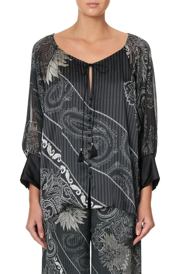 Women Tops Camilla Raglan Sleeve Button Up Top Tale Of The Fire Bird