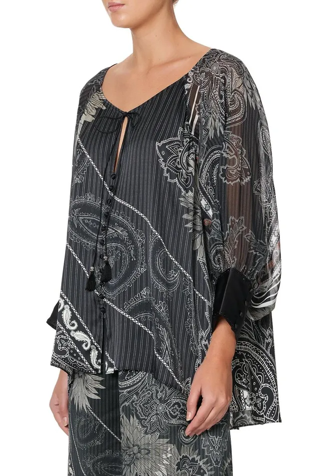 Women Tops Camilla Raglan Sleeve Button Up Top Tale Of The Fire Bird