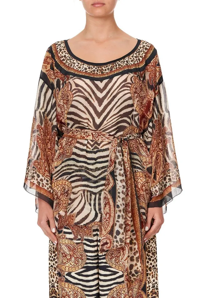 Women Tops Camilla Round Neck Top With Belt Wild Fire