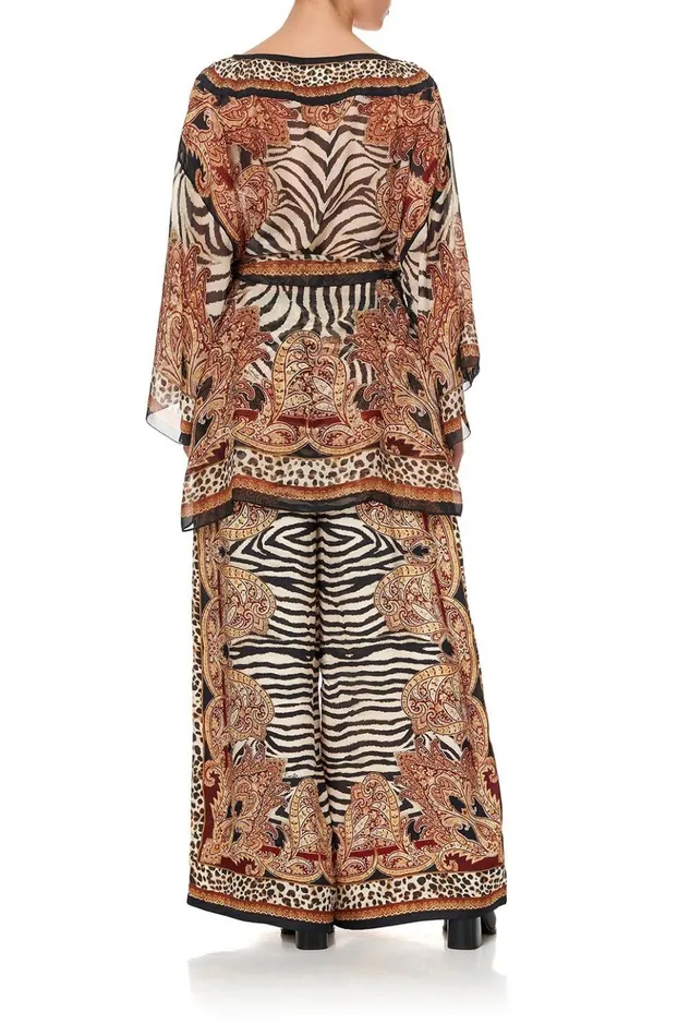 Women Tops Camilla Round Neck Top With Belt Wild Fire