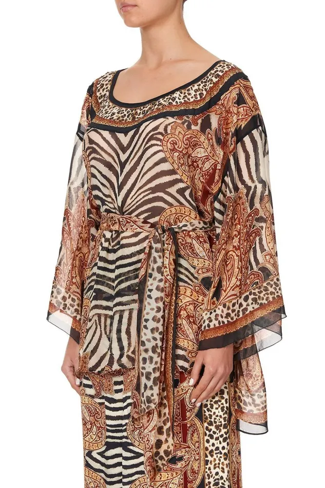 Women Tops Camilla Round Neck Top With Belt Wild Fire