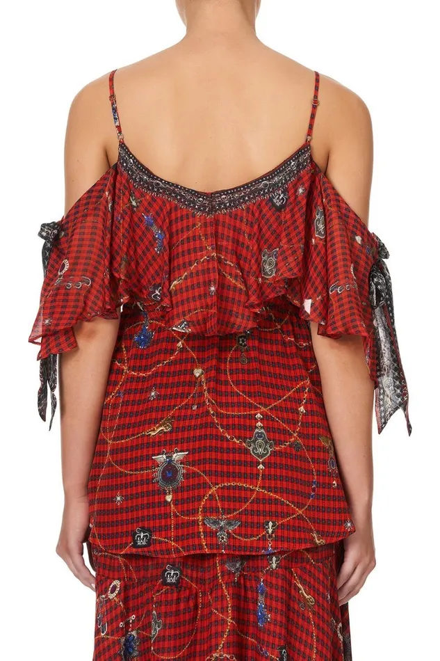 Women Tops Camilla Ruffle Top With Tie Sleeve Queens Children