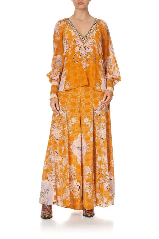 Women Tops Camilla Shirred Cuff Blouse Marrakesh Maiden