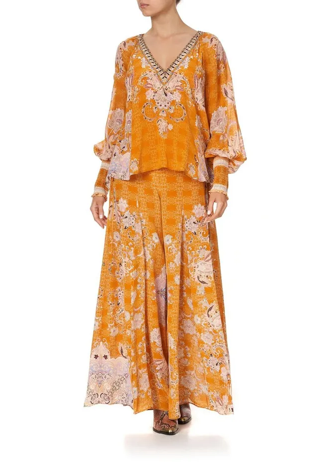 Women Tops Camilla Shirred Cuff Blouse Marrakesh Maiden