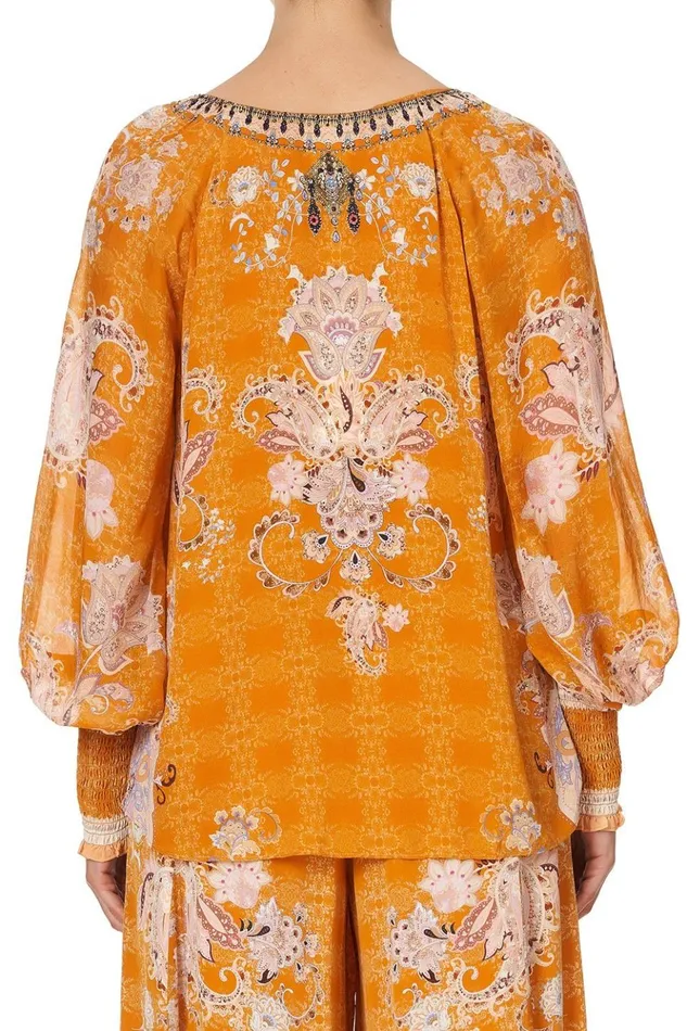 Women Tops Camilla Shirred Cuff Blouse Marrakesh Maiden