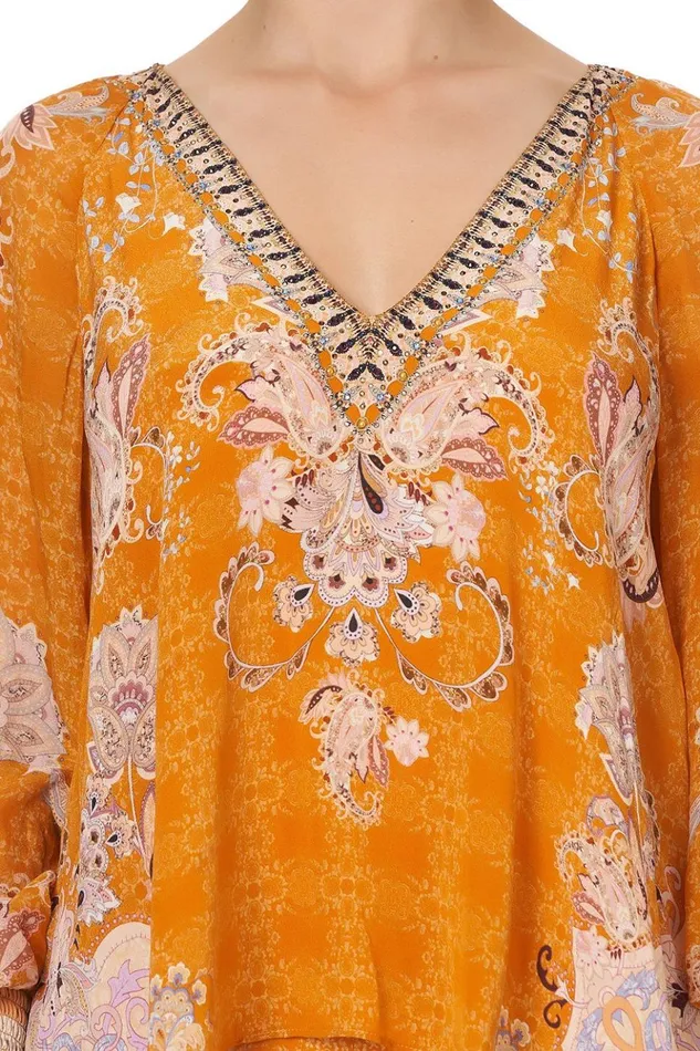 Women Tops Camilla Shirred Cuff Blouse Marrakesh Maiden