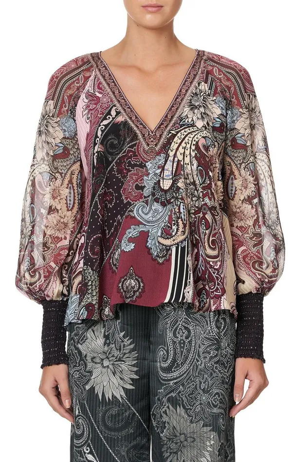 Women Tops Camilla Shirred Cuff Blouse Tale Of The Fire Bird