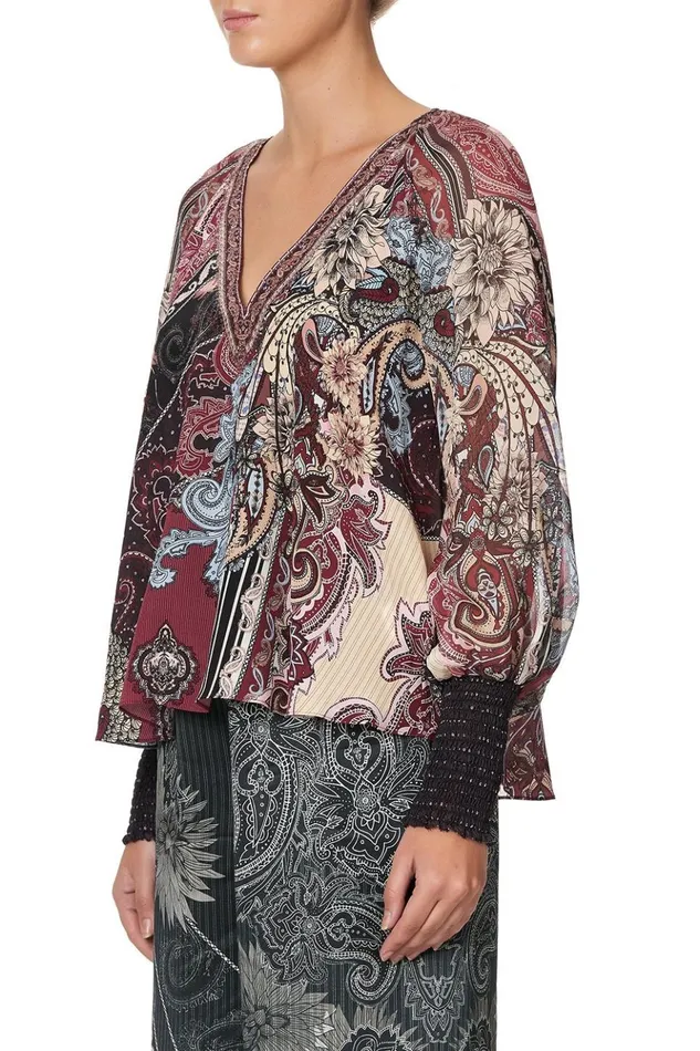 Women Tops Camilla Shirred Cuff Blouse Tale Of The Fire Bird