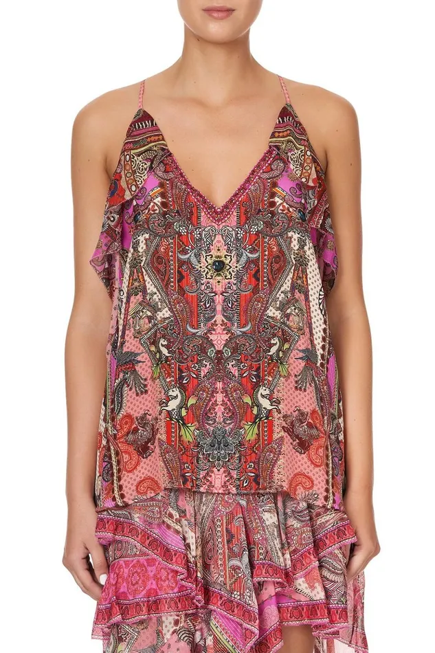 Women Tops Camilla Strap Top With Ruffle Lotus Lovers