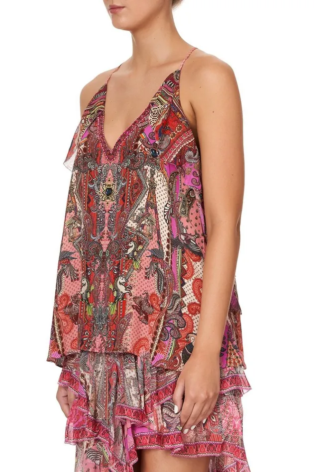 Women Tops Camilla Strap Top With Ruffle Lotus Lovers