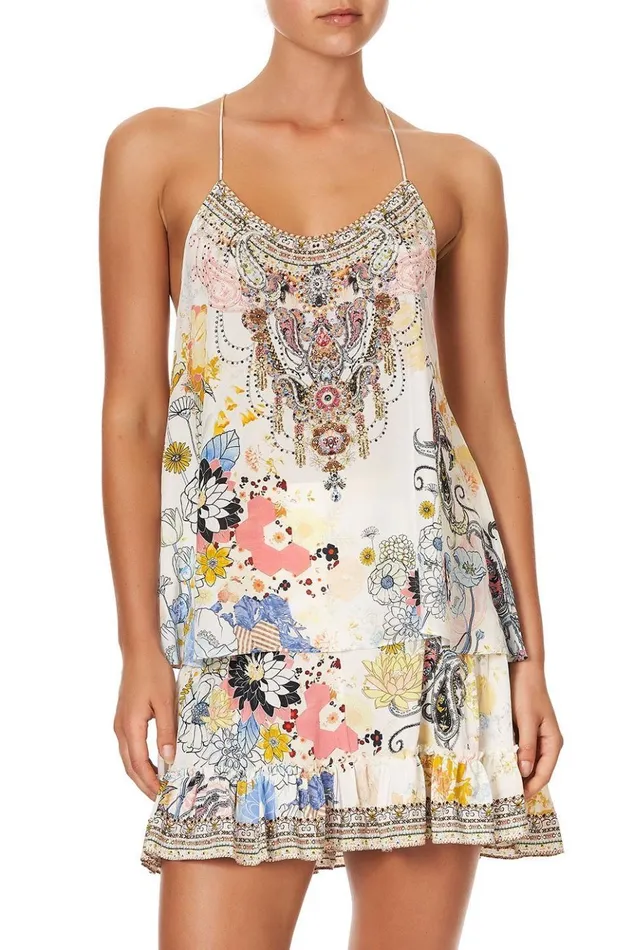Women Tops Camilla T Back Shoestring Top Britain Bouquet