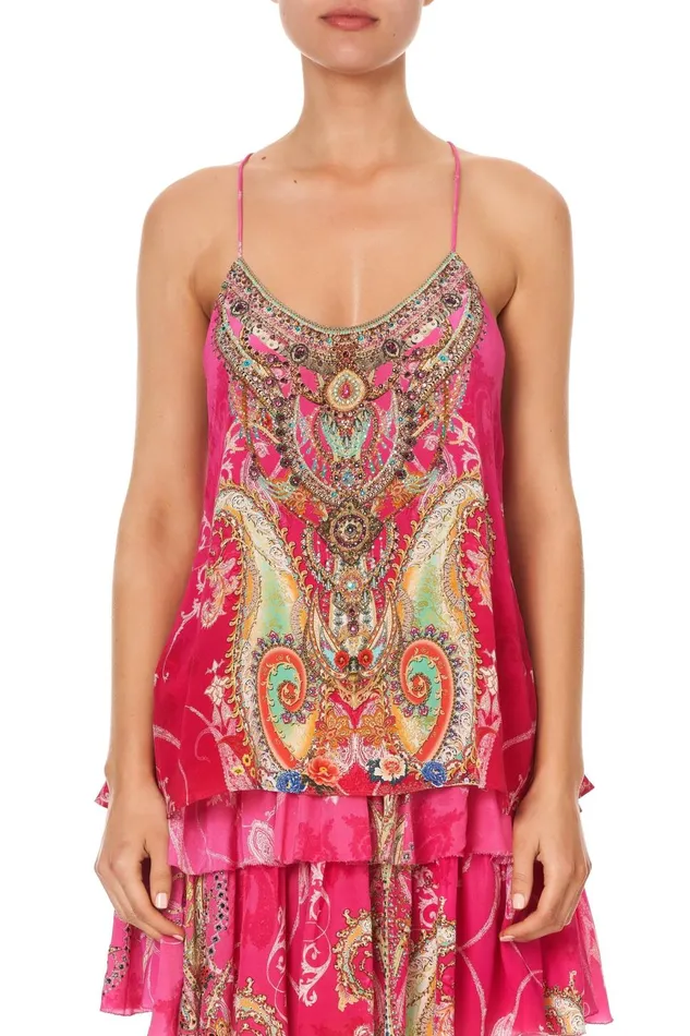 Women Tops Camilla T Back Shoestring Top Rainbow Rhythm