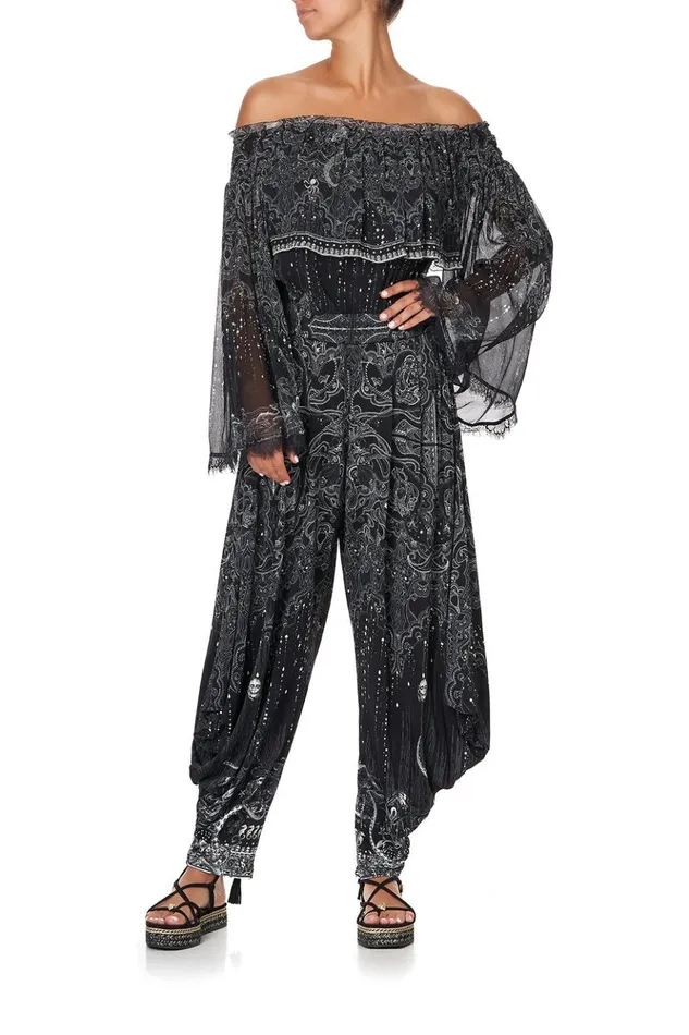 Women Tops Camilla Tiered Ruffle Blouse Midnight Pearl