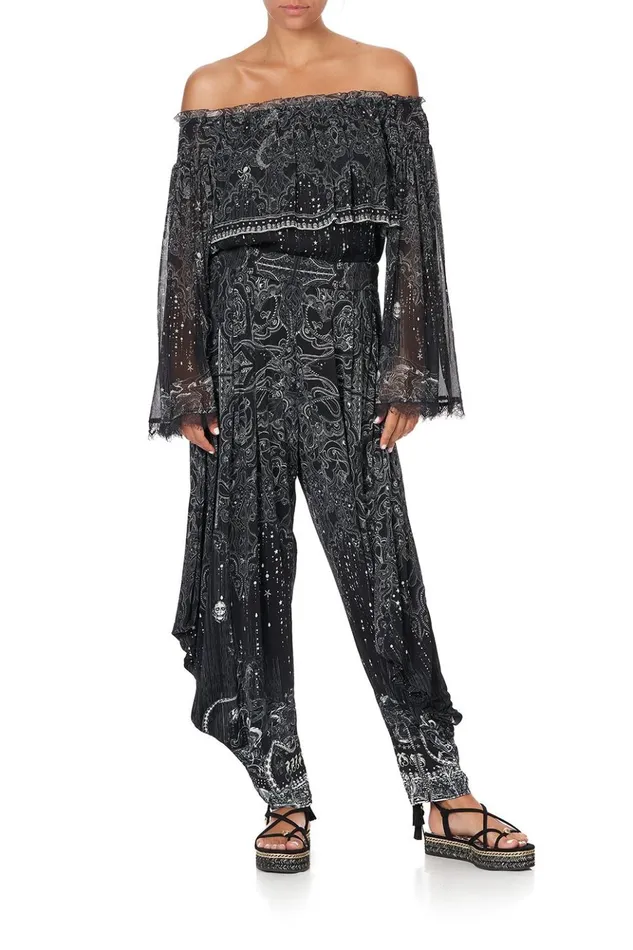Women Tops Camilla Tiered Ruffle Blouse Midnight Pearl