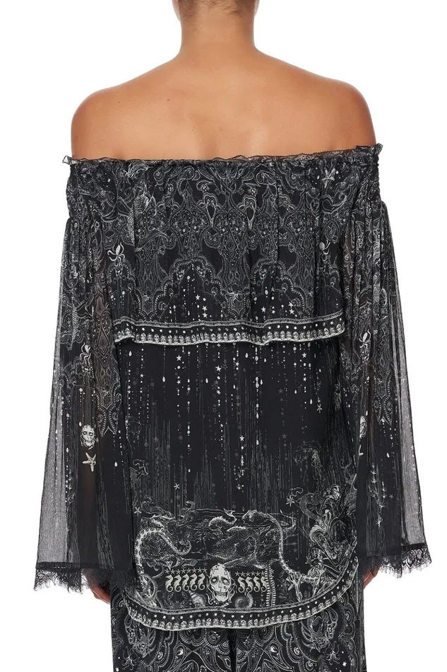 Women Tops Camilla Tiered Ruffle Blouse Midnight Pearl