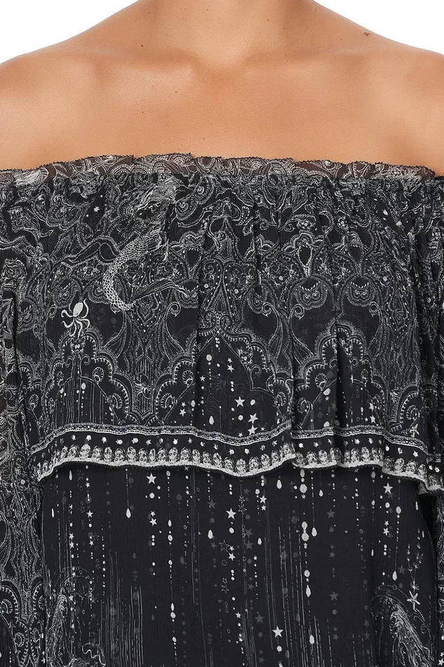 Women Tops Camilla Tiered Ruffle Blouse Midnight Pearl