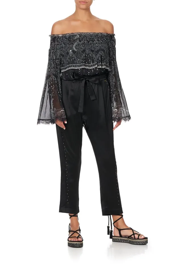 Women Tops Camilla Tiered Ruffle Blouse Midnight Pearl