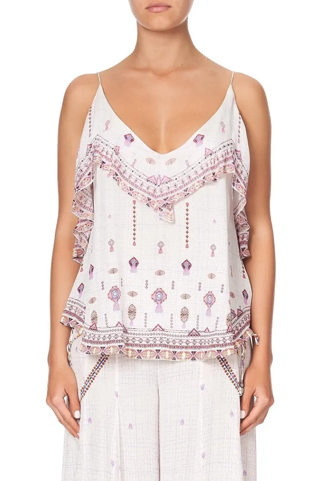 Women Tops Camilla Top With Neckline Frill Tanami Road
