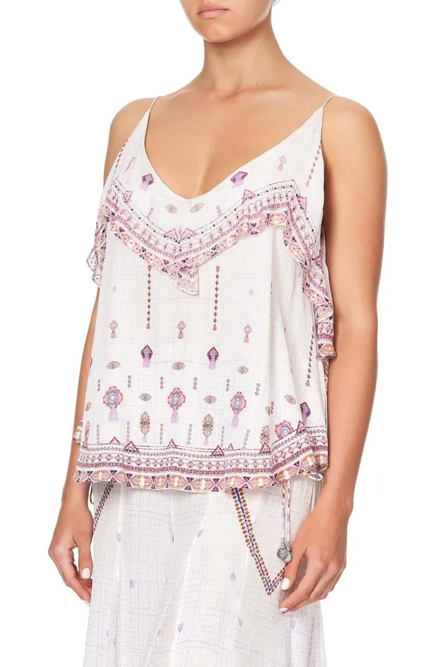 Women Tops Camilla Top With Neckline Frill Tanami Road
