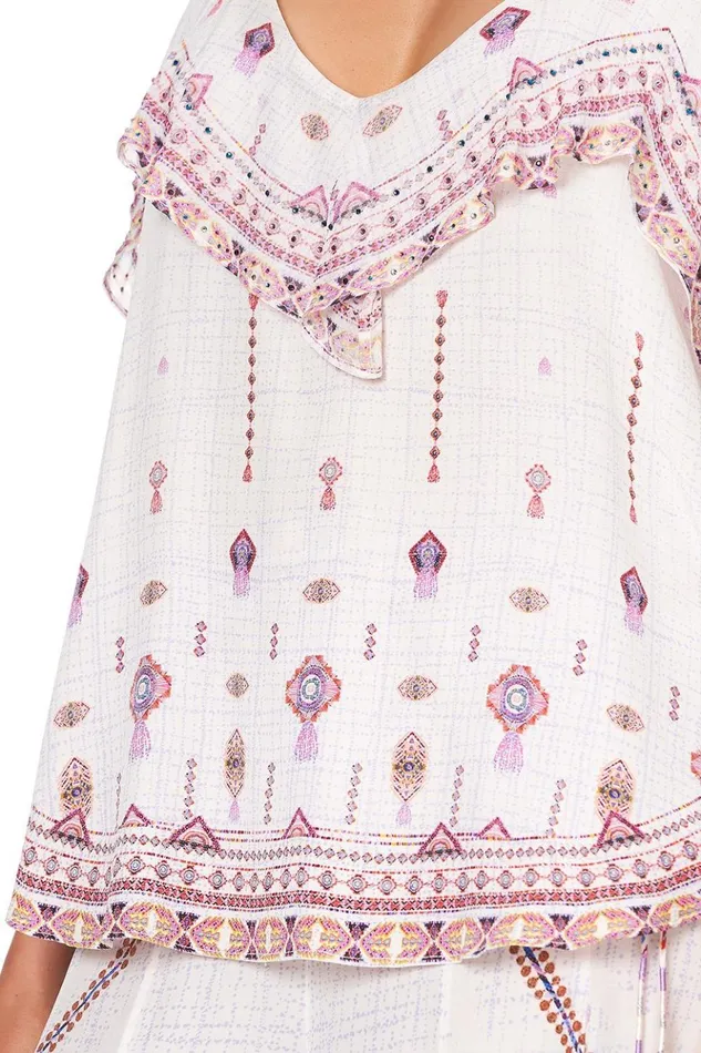 Women Tops Camilla Top With Neckline Frill Tanami Road