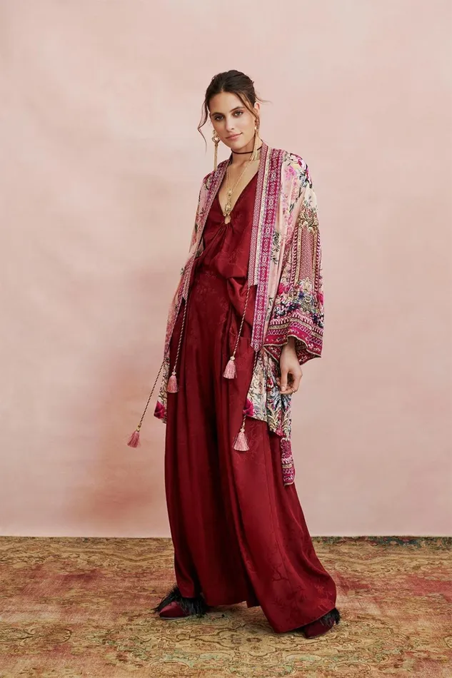 Women Tops Camilla Wide Strap URing Top Burgundy