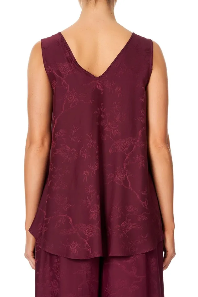 Women Tops Camilla Wide Strap URing Top Burgundy