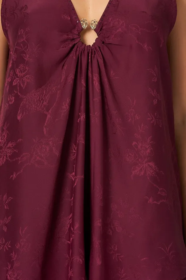 Women Tops Camilla Wide Strap URing Top Burgundy