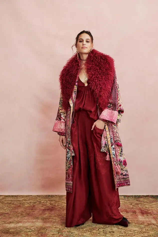 Women Tops Camilla Wide Strap URing Top Burgundy