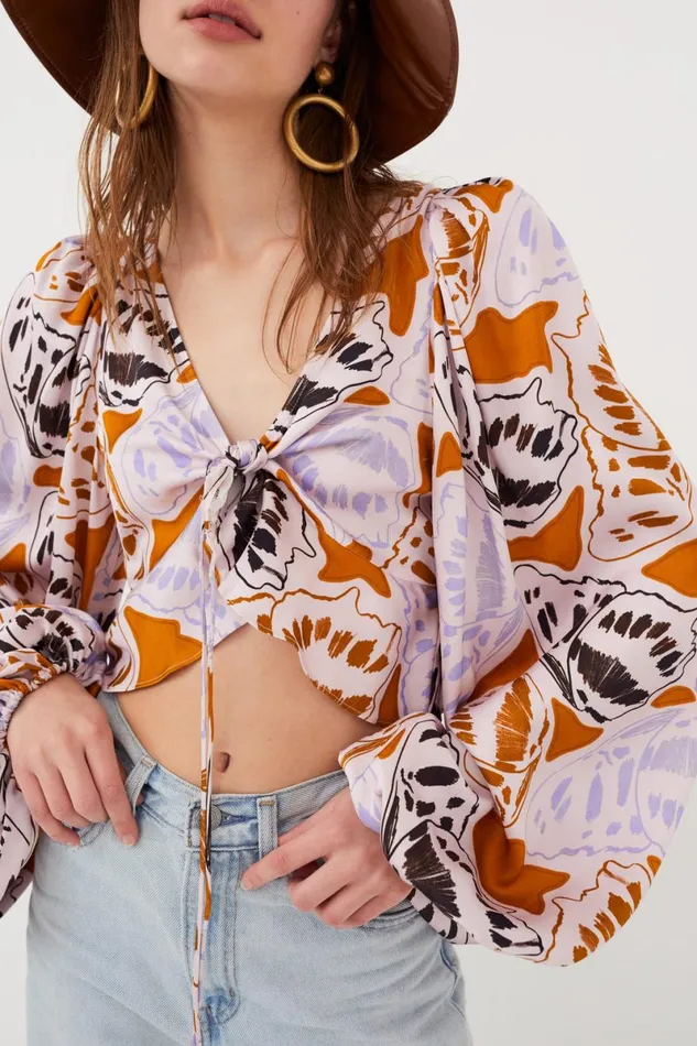 Women Tops For Love and Lemons Esmeralda Crop Top Orange Women Tops For Love and Lemons Esmeralda Crop Top Orange