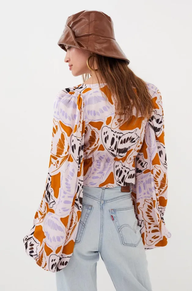 Women Tops For Love and Lemons Esmeralda Crop Top Orange Women Tops For Love and Lemons Esmeralda Crop Top Orange