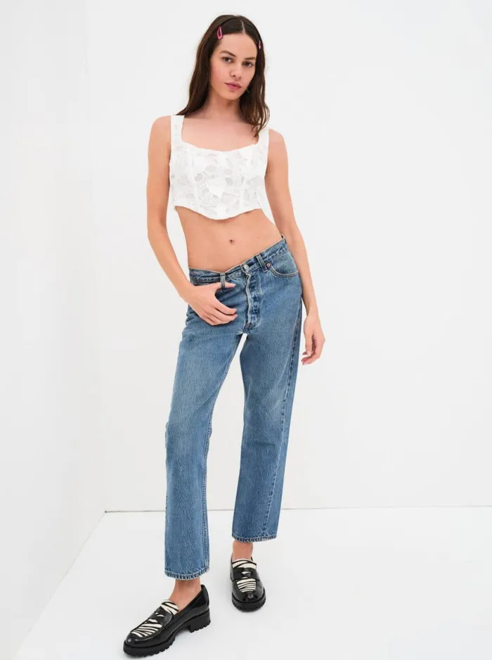 Women Tops For Love and Lemons Kaede Corset Top White