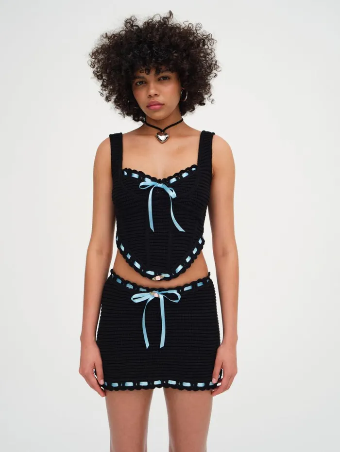 Women Tops For Love and Lemons Olina Crochet Top Black