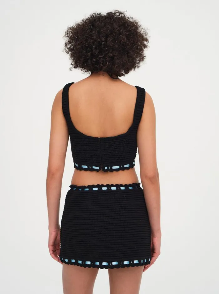 Women Tops For Love and Lemons Olina Crochet Top Black