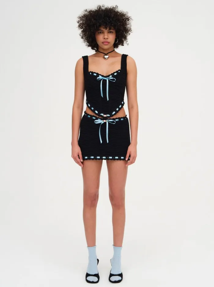 Women Tops For Love and Lemons Olina Crochet Top Black