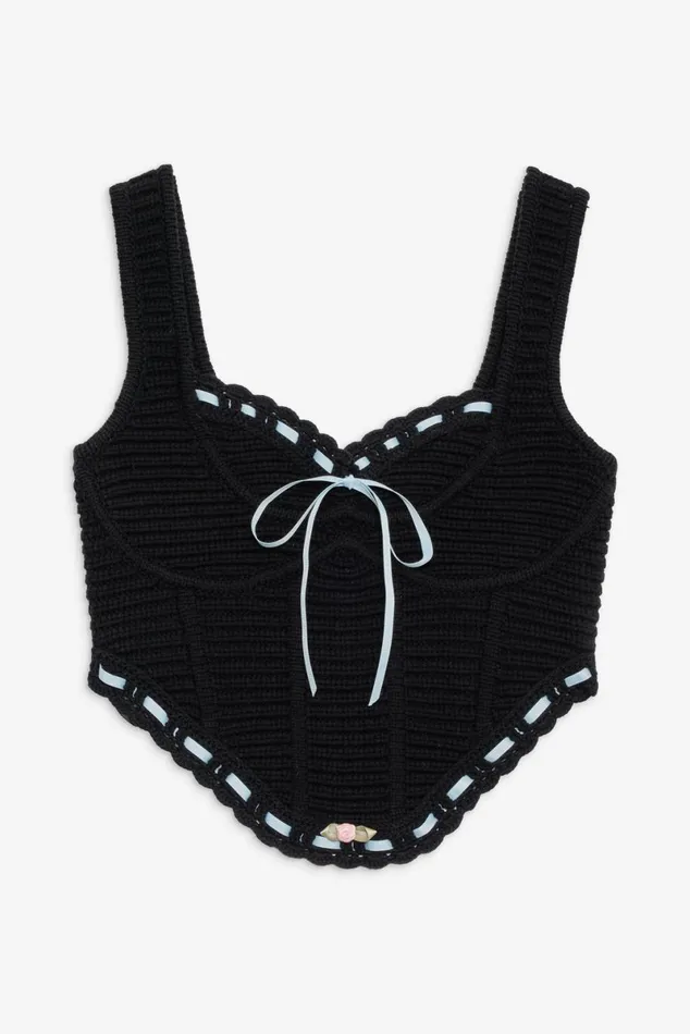 Women Tops For Love and Lemons Olina Crochet Top Black