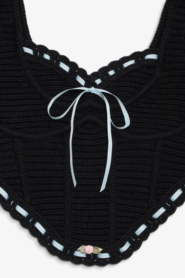 Women Tops For Love and Lemons Olina Crochet Top Black