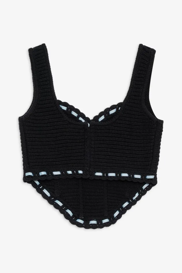 Women Tops For Love and Lemons Olina Crochet Top Black