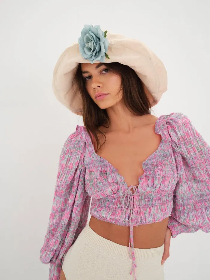 Women Tops For Love and Lemons Saylor Blouse Pink