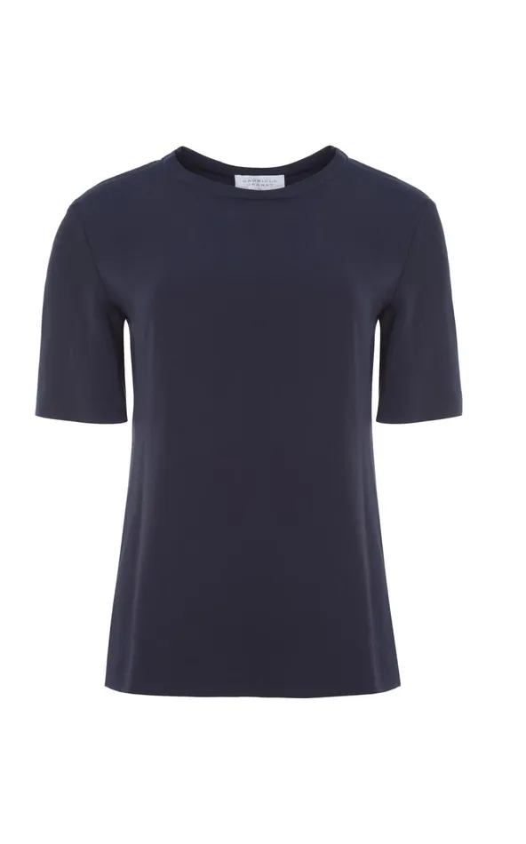 Women Tops Gabriela Hearst Elisa Top In Navy Silk Crepe