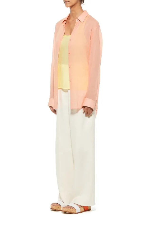 Women Tops Gabriela Hearst Ferrara Shirt In Watermelon Tourmaline Cashmere Gauze