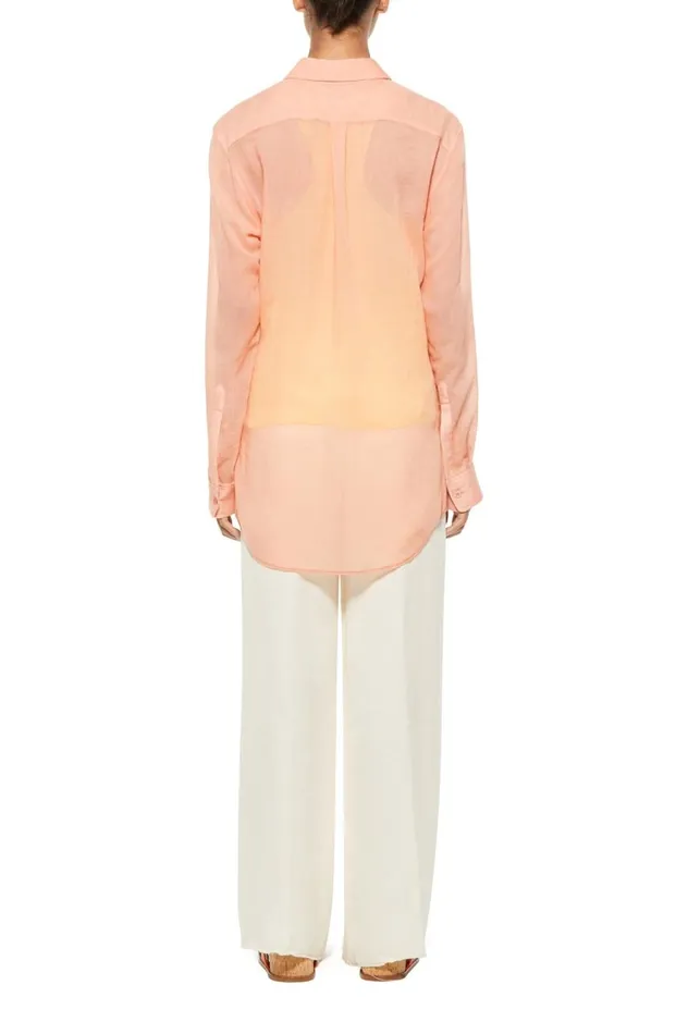 Women Tops Gabriela Hearst Ferrara Shirt In Watermelon Tourmaline Cashmere Gauze