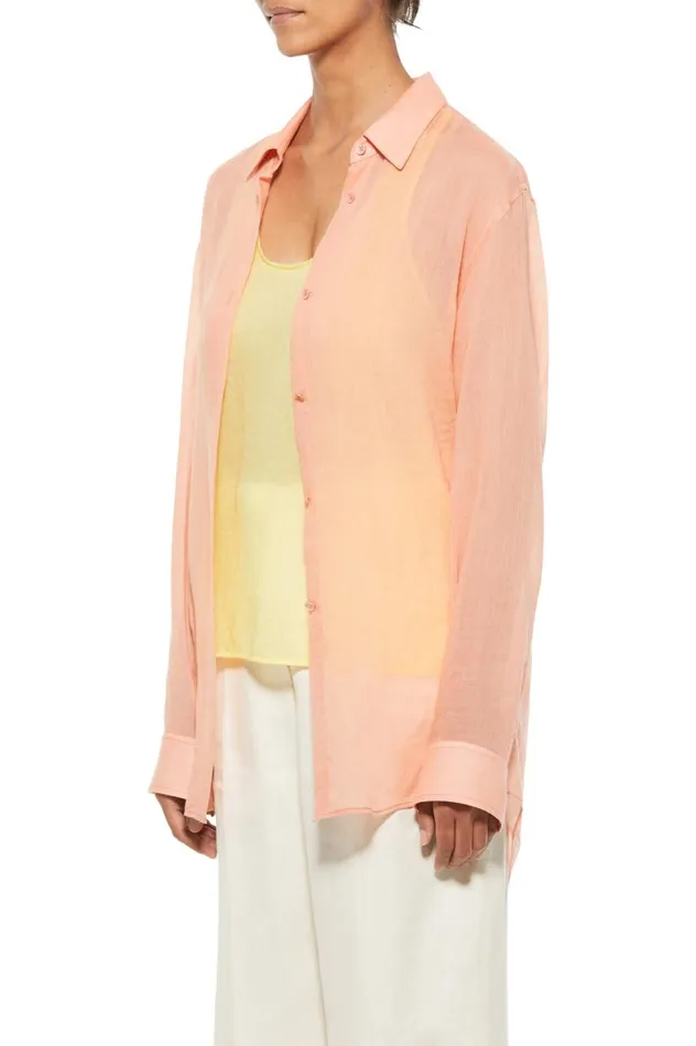 Women Tops Gabriela Hearst Ferrara Shirt In Watermelon Tourmaline Cashmere Gauze